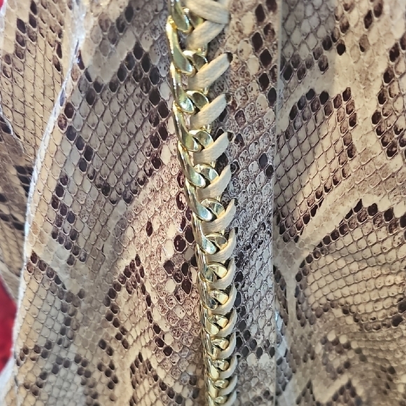 Steve Madden NWOT Snake Print Backpack Bag with Gold Accents NEW main image 13